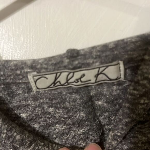 Grey cropped hooded long sleeve - Picture 2 of 3